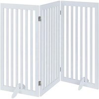 Porte autoportante en bois pour chien, portail pliable pour animaux de compagnie avec 2 pieds de Support, barrière pour chien, panneaux de porte intérieure pour animaux de compagnie pour escaliers, blanc