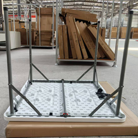 Table publicitaire pliante à hauteur réglable pour vente directe, table de pique-nique pliable avec 4 sièges