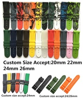 20mm 21mm 22mm 23mm 24mm 25mm 26mm 28mm Gebogenes Silikon-Camouflage-Kautschuk-Uhrenarmband für Rolex Panerai Hublot Patek AP
