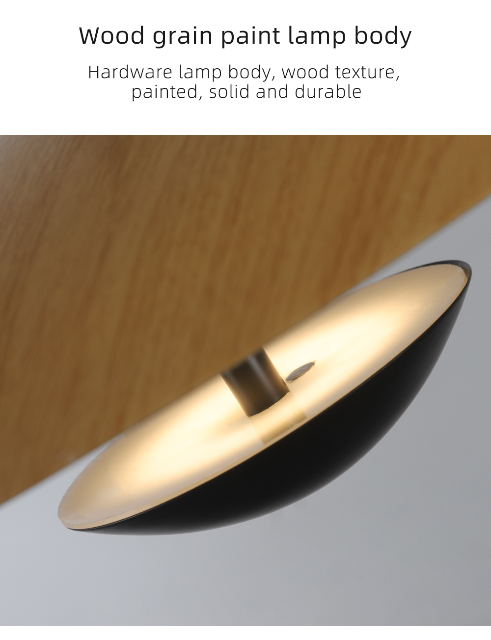 Modern Wood grain iron 12w Ceiling Mounted Pendant Light Round  Led Hanging Lamp For Hotel