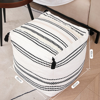 Coussin de sol marocain en gros pouf avec housse lavable amovible, pour sièges de salon, commande en gros personnalisée