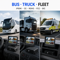 Système de surveillance de véhicule 4G GPS WiFi DVR mobile 4CH 8CH avec moniteur IPS 7 pouces 1080P 720P et carte SD AHD pour bus, camions et flottes