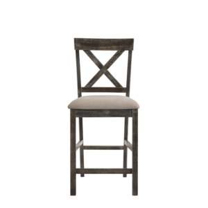 DB Martha II Tan Linen & Weathered Gray Counter Height <b>Bar</b> Chair Set of 2 - Product Image 5