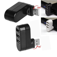 HUB Multi USB 2.0 à 3 Ports, Mini Hub USB haute vitesse, adaptateur de répartiteur rotatif à 180 degrés pour ordinateur portable, accessoires d'ordinateur