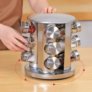 Estante giratorio vertical de cocina de 360 grados, estante rodante multifunción de cinco niveles para botellas de especias, carrito giratorio para condimentos, estante vertical para especias - Product Image 4
