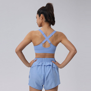 Soutien-gorge de sport en nylon et élasthanne haute résistance, à fort impact, ajusté, avec fermeture éclair, respirant, effet push-up, pour la course à pied (adultes) - Product Image 2