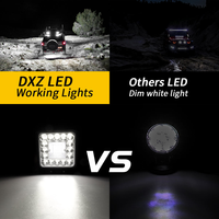 Feux antibrouillard LED DXZ 4 pouces 12V-24V 41LED carrés certifiés CE ROHS 16W Nouveaux avec garantie d'un an pour la rénovation/amélioration des voitures, bateaux, tracteurs