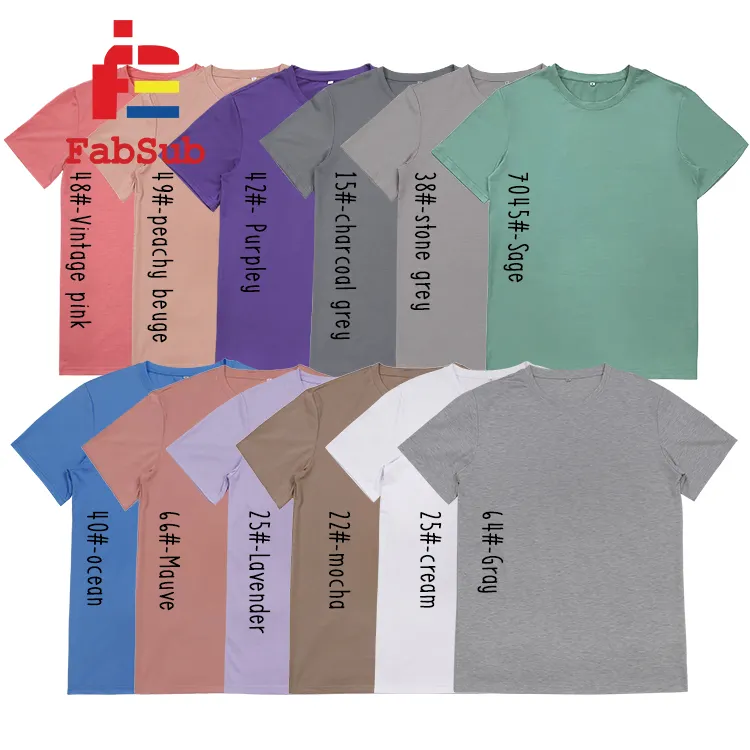 Camisetas de mujer Sublimación Algodón Poliéster Camisas 200 Color Verano Camiseta Sublimación Camiseta para mujer
