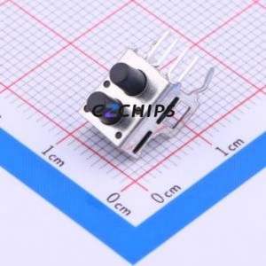 TL2243 Tactile Switch Through hole Component (THT) Switch Single Pole Single Throw Round Button 1.8N Right Angle Insert - Product Image 1