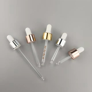 Tubo de suero plateado brillante con gotero, bombilla de silicona, tapa de aluminio con orificio, gotero de 18 mm, tapa de gotero cosmético - Product Image 4