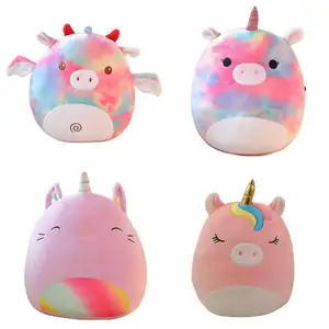 Wholesale Custom Cheap Promotional Gifts Round Shaped Stuffed Animals Pillow Plush Toys For Kids