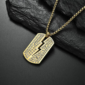 Collar con Colgante de Rayo Estilo Hip Hop 2026, Joyería de Acero Inoxidable Impermeable con Baño de Oro de 18K y Circonitas para Hombre y Mujer - Product Image 6