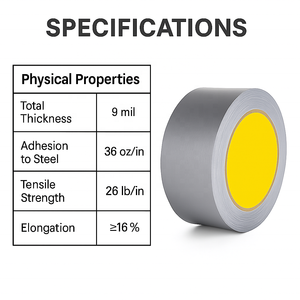 회색 천 덕트 테이프, 강력 방수, 손쉬운 절단, 강력한 고정력, 유연한 밀봉, 다목적 내구성 - Product Image 3