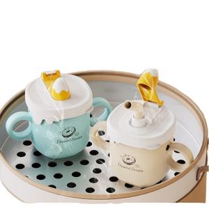 2026 Baby Trainer Cup Stainless Steel Toddler Sippy Cup <b>with</b> <b>Straw</b> Double Handle Wholesale Custom Logo Insulated Milk Cup Factor - Product Image 1