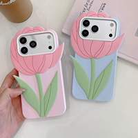 Coque de téléphone en silicone tendance motif tulipe pour femmes et filles, résistante aux chocs, pour iPhone 17 Pro Max, 17 Air, 16E, 16 Plus, 18