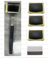 Brosse de nettoyage pour barbecue sans poils et tampon de remplacement avec grattoir, manche flexible et robuste, tête résistante à la chaleur, outil de nettoyage vapeur à chaud pour barbecue