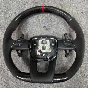 Volante Sportivo RS in Pelle Semi-Perforata e Carbonio per <span class=keywords><strong>Audi</strong></span> S5 A4 B8 B8.5 B9 RS5 RS6 A6 C7 S7 A7 S8 A3 A8 <span class=keywords><strong>TT</strong></span> - Product Image 5