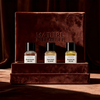 Coffret découverte de luxe en deux pièces contenant 3 flacons pour vernis à ongles 3ml/5ml/10ml, échantillons de parfum et d'huile