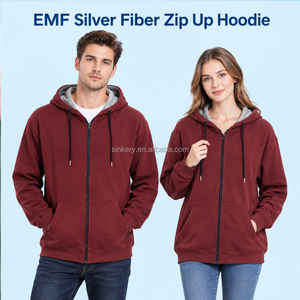 Felpa con Cappuccio Personalizzata con Zip Integrale in Fibra d'Argento, Felpa con Zip Frontale in Fibra d'Argento, Abbigliamento Casual per la Vita Quotidiana - Product Image 1