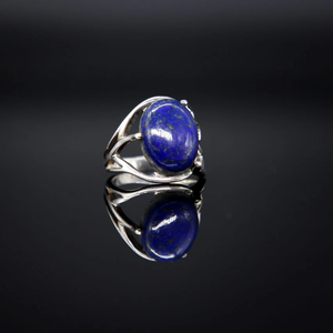 Anillo de Plata de Ley 925 con Lapislázuli Natural, Hecho a Mano, con Engaste de Diamantes, Anillo de Eternidad Vermeil, Anillos de Plata S925 para Mujer - Product Image 4