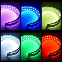 Kit de bande LED d'ambiance tactile automatique compatible avec les capteurs de musique 12V Intérieur de voiture Lumière d'ambiance Alliage d'aluminium Matériaux Nouveau
