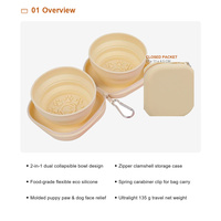 Bol pliable en gel de silicone pour chien et chat, portable, pour l'extérieur, pour l'alimentation des animaux de compagnie