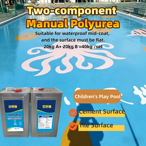 <span class=keywords><strong>Poliurea</strong></span> Manual No Tóxica de Dos Componentes para Piscinas Infantiles - Revestimiento Elástico Impermeable y Pintable para Estanques Decorativos, Set de 40 kg - Product Image 1