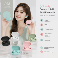 Écouteurs TWS BT Mini Earbud V5.2 ANT avec étui de charge, longue durée de vie de la batterie, écouteurs pour le sport/le téléphone/les déplacements OEM/ODM