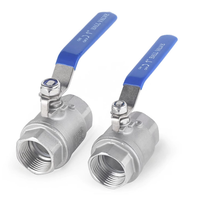 Válvula de Bola de Acero Inoxidable SS304 SS316 de Fábrica Tipo L y T NPT 3/8" 1" Pulgada WOG de Paso Completo Roscada