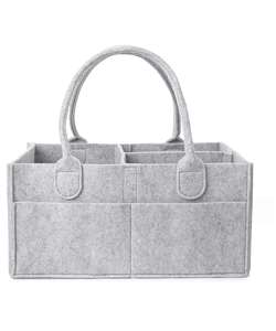 Portable Nursery <b>Caddy</b> Basket Organizer for Changing <b>Table</b> Felt Baby Diaper <b>Caddy</b> Organizer with Handle - Product Image 1
