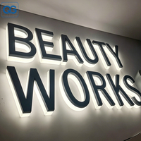 Lettres lumineuses LED fines rétroéclairées en vrac, signalétique personnalisée en acrylique pour salons, spas, logos de marque éclairés pour murs intérieurs en grande quantité