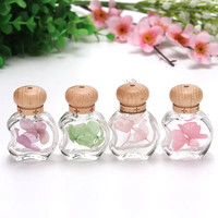 Couvercle en bois 6ml avec clip vide couleur claire carré rond forme de pomme verre voiture parfum parfum bouteille évent
