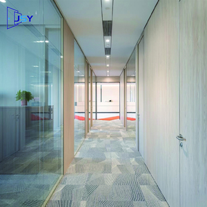 室内オフィスモジュラー木製仕切り鋼板強化ガラス防音部屋仕切りパネルシステム学校ワークショップ用 - Product Image 1