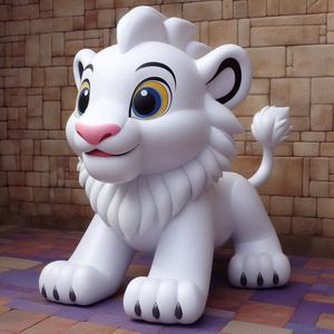 León inflable gigante blanco publicitario de 3m de altura con luces Led, juguete decorativo de León de dibujos animados para Decoración - Product Image 1
