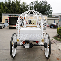 Recommander 4 roues véhicule royal cheval dessiné chariot fait à la main de style citrouille chariot pour la fête de mariage