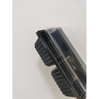 Offre Spéciale couvercle boîte à gâteau à emporter compartiment en plastique boîte de rangement Transparent nouvelle nourriture PET Rectangle accepter le produit noir
