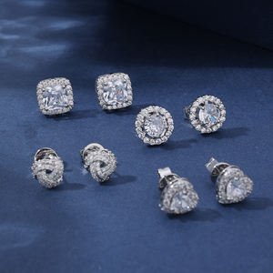 Fashion <strong>Earrings</strong> Jewelry Iced Out Heart Diamond Geometric <strong>Earrings</strong> Cubic Zirconia Clustered <strong>Stud</strong> <strong>Earrings</strong> Set for Women Gift - Product Image 1