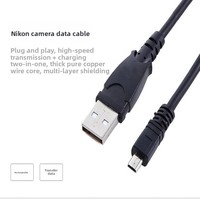 Kabel Sinkronisasi Data Kamera USB ke Mini 8-Pin, Kabel Pengganti Kompatibel UC-E6 untuk Nikon D3200 D5300 D7100, Sony Coolpix Fuji DSLR