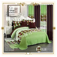 high quality bed sheets with matching curtain 6pc 8pc 10pc 12pc