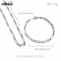 Collier en acier inoxydable plaqué or 18k, ensemble de bracelets, bijoux pour femmes, accessoires cadeaux