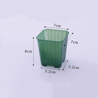 Pots à fleurs miniatures carrés en plastique 7*8CM, design minimaliste pour jardinage domestique, pot sur pied intérieur/extérieur transparent