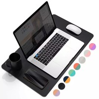 Tapis de souris d'ordinateur de bureau en cuir PU personnalisé