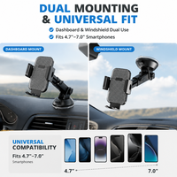 Support de téléphone universel carré pour voiture, fixation par ventouse sur tableau de bord, rotation stable à 360 degrés, grand clip, navigation GPS pour l'intérieur de la voiture