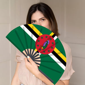 Vente en gros de drapeau de la Dominique Éventails pliants en bambou pour carnaval, mariage, festival Fan, fête, <span class=keywords><strong>agence</strong></span> de voyage - Product Image 5