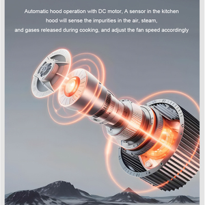 Hot Selling Vented Electric Household Tempered Glass <strong>Island</strong> Touch Screen Cooker Hood with LED Lighting - Product Image 5