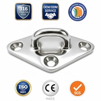 Anneau en D en acier inoxydable 316 pour usage maritime, base diamantée, 90 mm, plaque à œil fixe, boucle, accessoires pour bateaux, yachts et navires