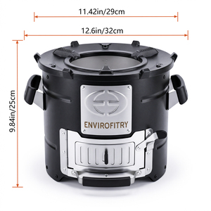 Langlebiger Tragbarer Outdoor-Holzpellet-Holzkohleofen, Hocheffizienter Edelstahl-Feuerstellenheizer zum Kochen, Camping und für den Garten - Product Image 2