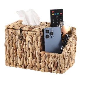 Water Hyacinth Braided Tissue Box Holder Cover <b>Cheap</b> Price Handmade Natural Eco Friendly Home Restaurant Hotel Decor - Product Image 1