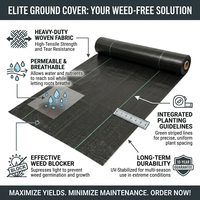 Toile de paillage robuste en PP tissé, résistante aux UV, pour jardin et usage agricole