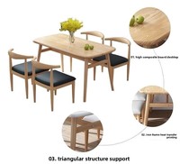 Vente directe d'usine, table la plus vendue + 4 chaises, usage domestique et commercial, table à manger